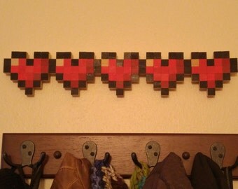 Legend of Zelda/Minecraft Pixel Life Bar Wall Art