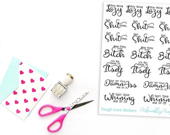 Tough Love Motivation Planner Stickers for Erin Condren, Plum Planner, Inkwell Press, Filofax, Kikki K or Any Size Planners