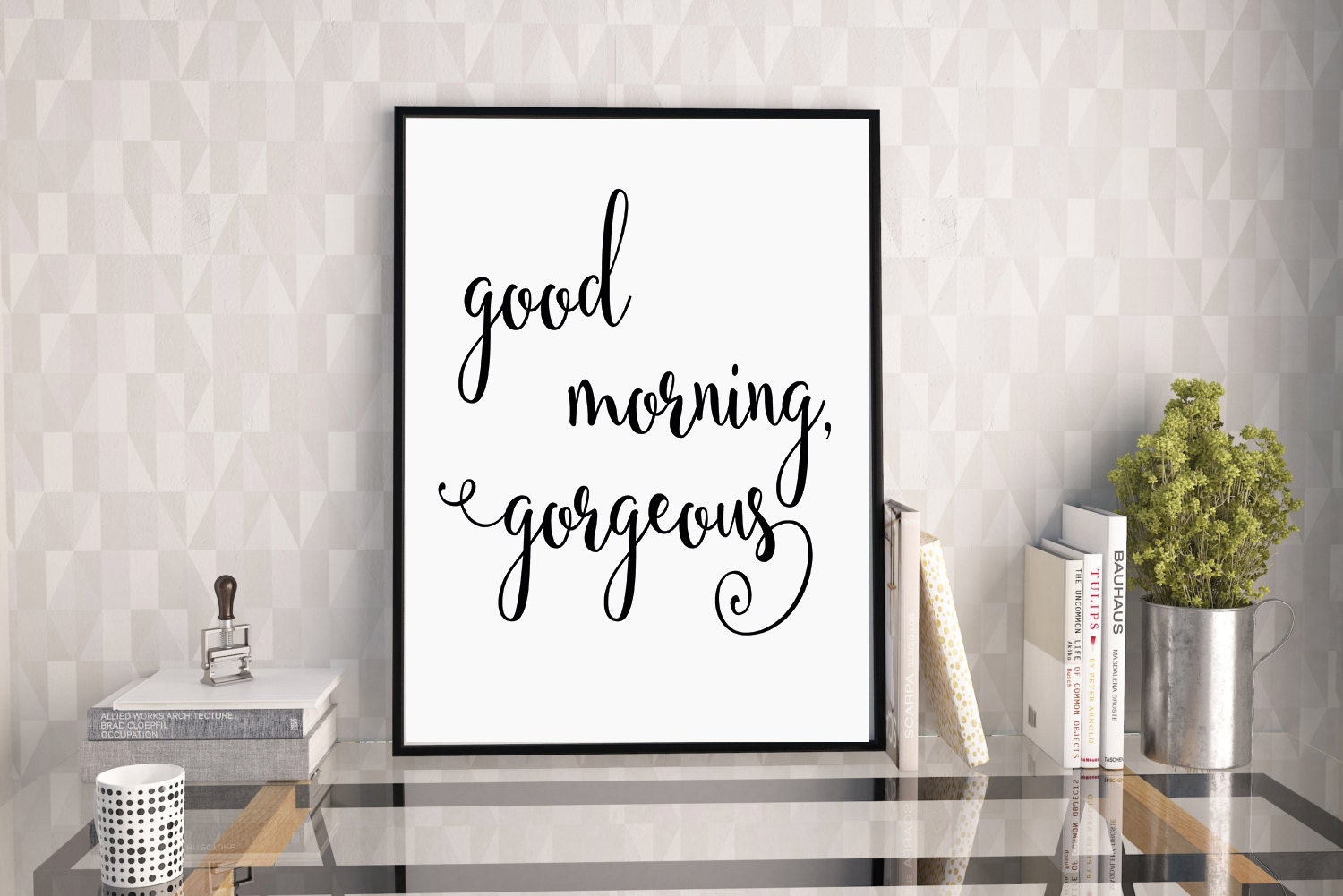 Good Morning Gorgeous Bedroom Print Gift for by OrchidPrintables