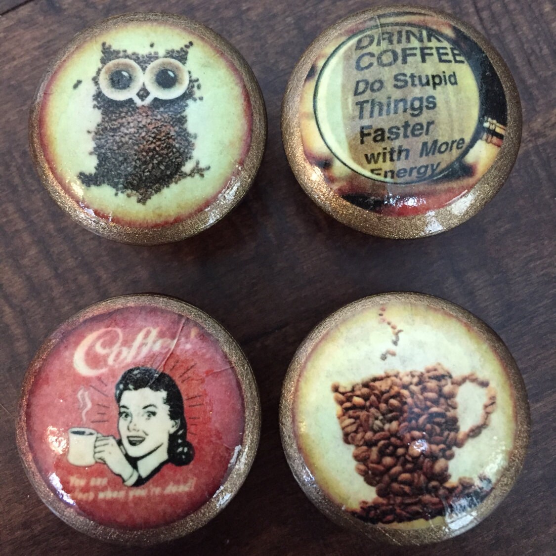 1.5 inch knobs Coffee themed knobs knobs drawer