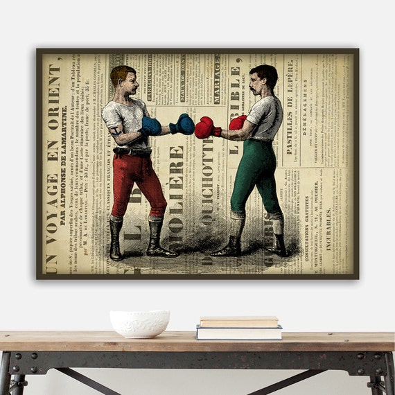 Boxing poster art print male sport wall art vintage Boxing