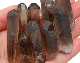 1 XL SMOKY QUARTZ Rough Point Healing Crystal and Stone Smokey Raw Point Feng Shui Reiki Wicca Gem Wand Gift Arts & Crafts #FL1