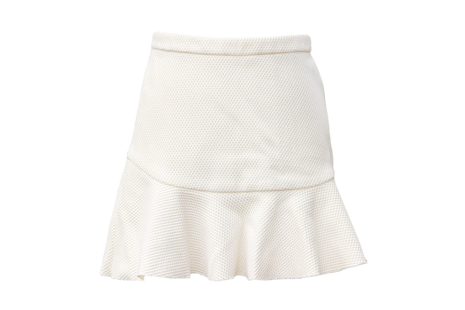 white textured mini skirt