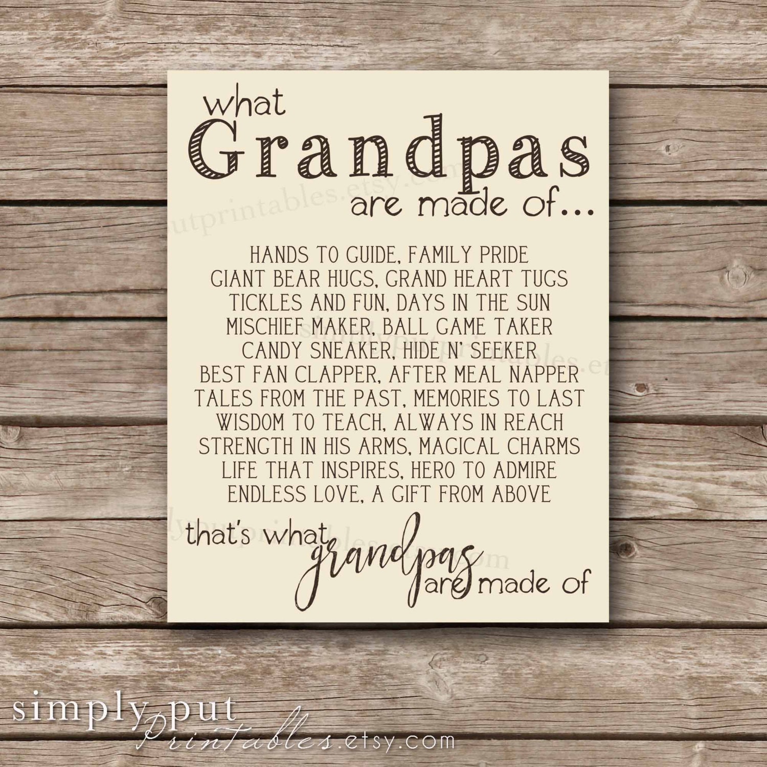 Download What Grandpas are Made of Printable Sign Father's Day
