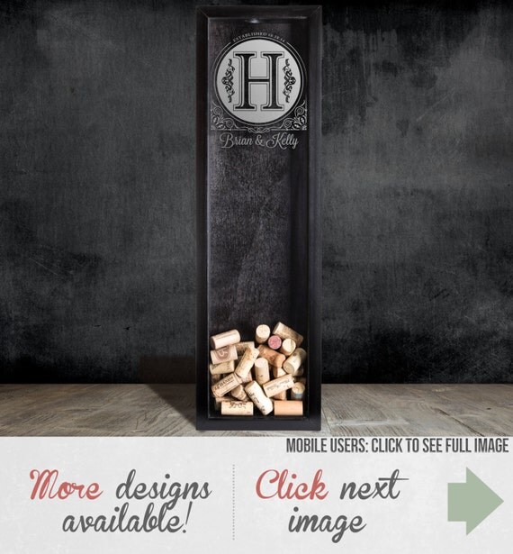 Initial Monogrammed Wine Cork Holder Shadow Box