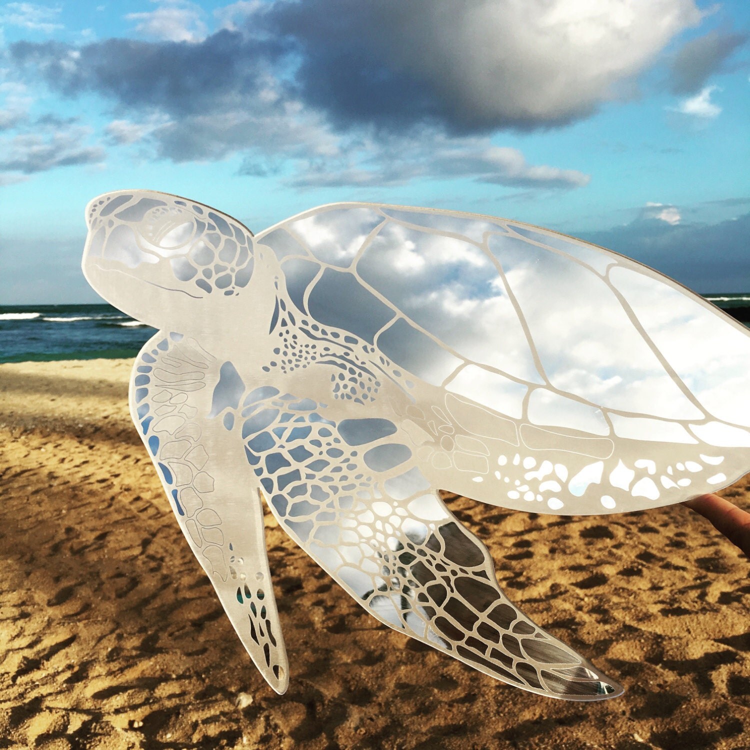 Sea Turtle Mirror Honu Acrylic Turtle Mirror Beach