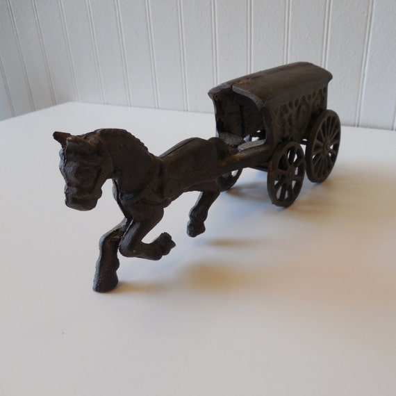 Vintage Cast Iron HorseDrawn Ice Wagon