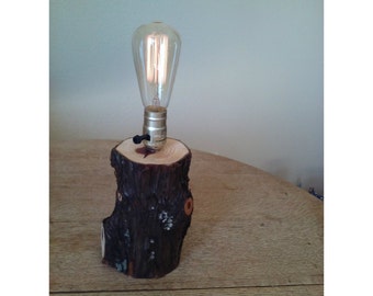 Natural Rustic Cedar Log Table Lamp