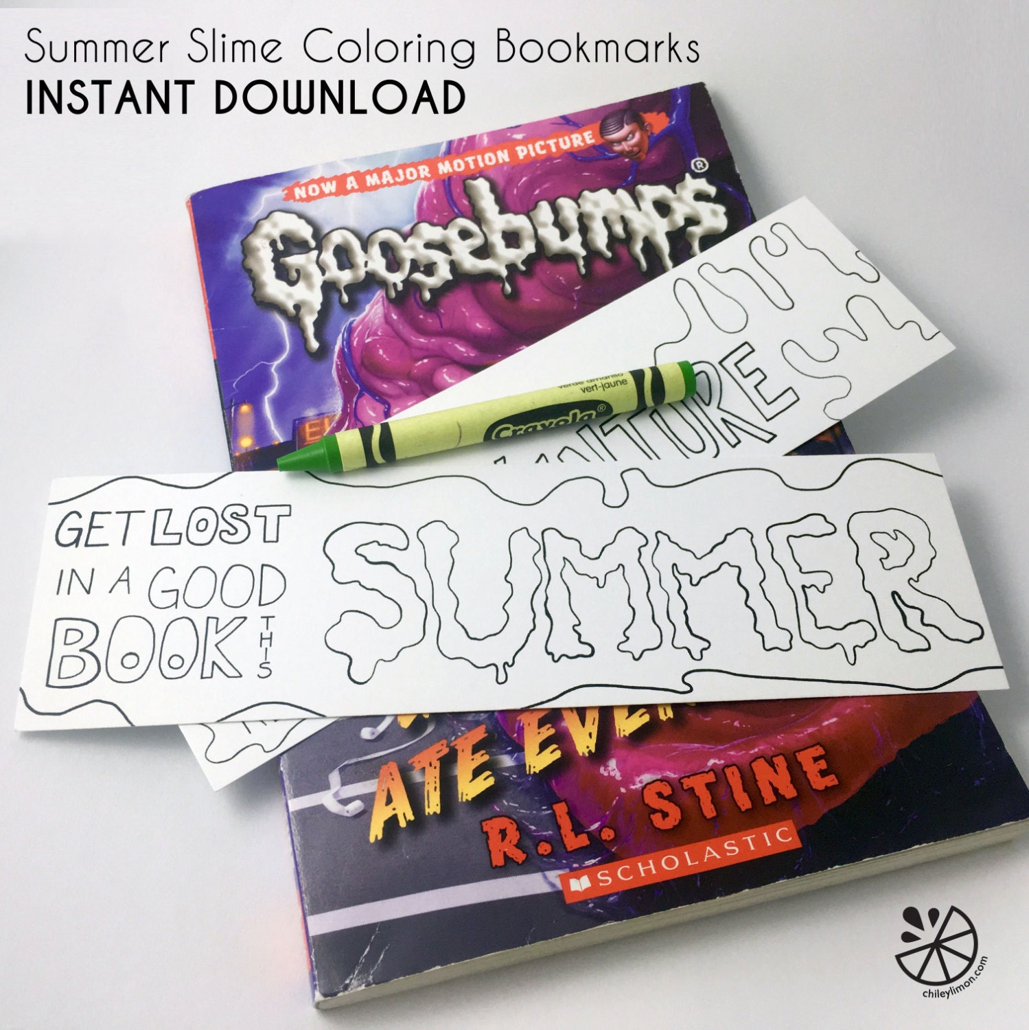 Summer Slime Coloring Bookmarks for Little Goosebumps fans
