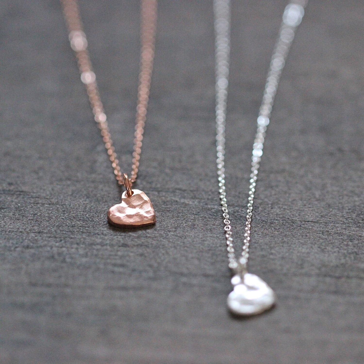heartbeat necklace rose gold
