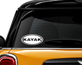 Kayak decal, boating decal, window decal, FREE SHIPPING, White vinyl decal, outdoors decal, laptop decal, water sports #169