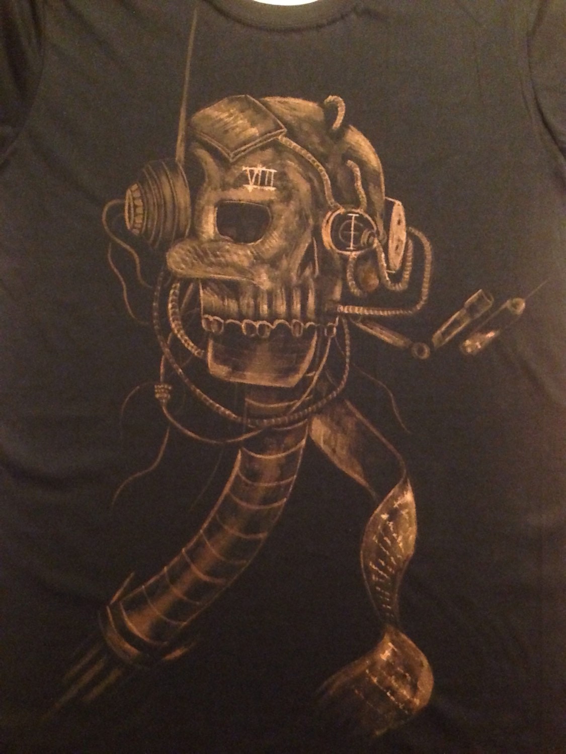 Warhammer 40k style servitor skull tshirt by StrangeArcade on Etsy