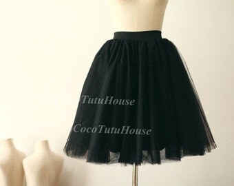 Black Tulle Skirt/ Adult Women Short Skirt/ Bridesmaid Skirt /TUTU Tulle Skirt/Wedding Dress Underskirt/Bachelorette TuTu