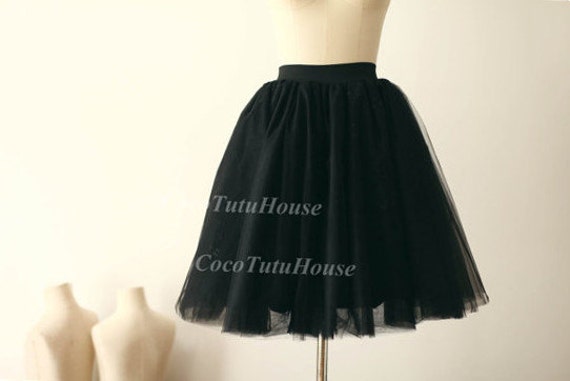 Black Tulle Skirt/ Adult Women Short Skirt/ Bridesmaid Skirt