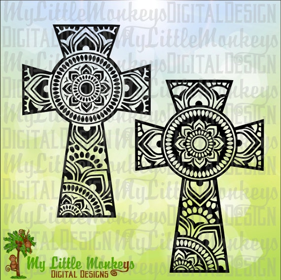 Download Mandala Cross Design Digital Clipart and Cut File Instant