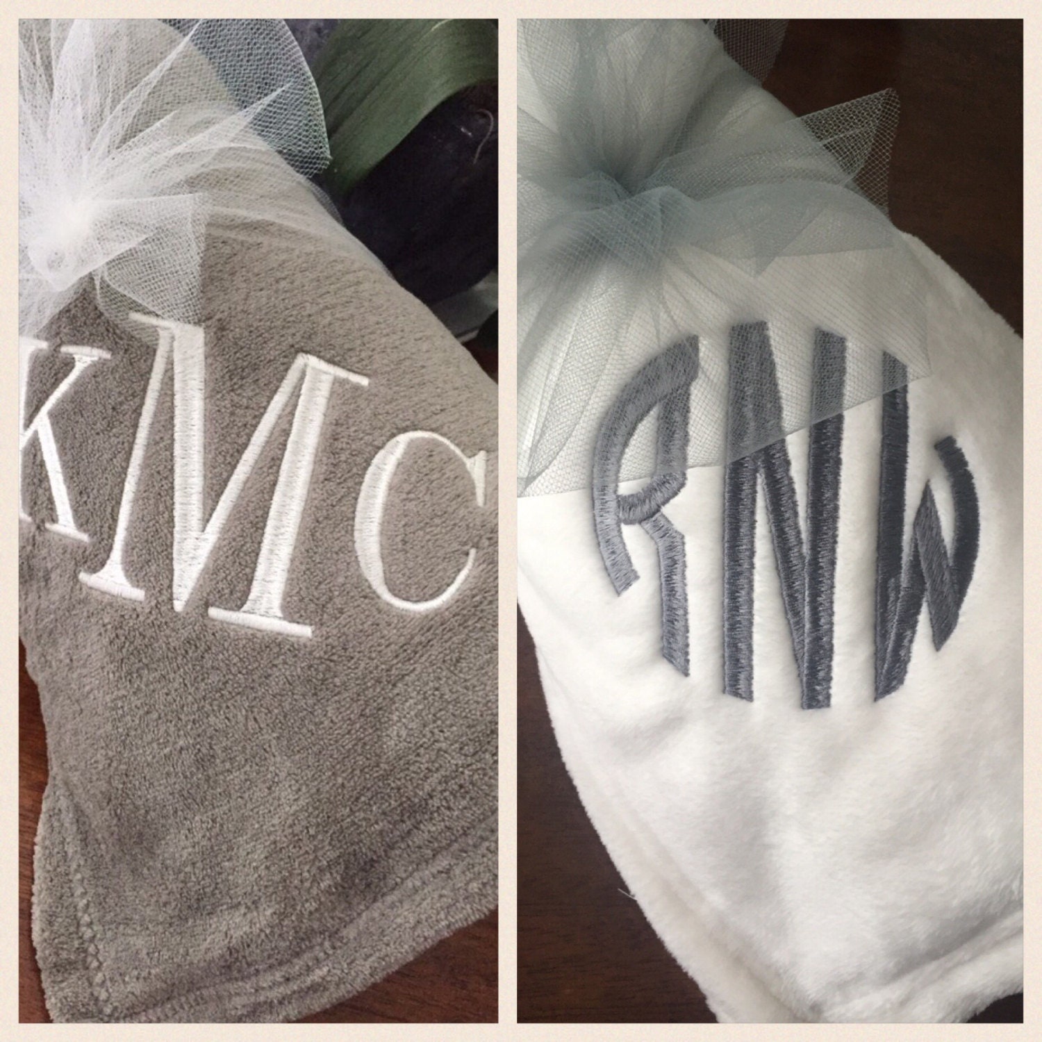 Monogrammed Throw Monogrammed Blanket Personalized by TutuPlace