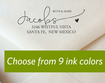 Modern Calligraphy Return Address Stamp, Custom Color Return Address Stamp, We've Moved! Stamp, Wedding Address Stamp, Personalized Stamp