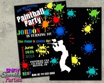 PAINTBALL INVITATION - Paintball BIRTHDAY Invitation - Paintball Invite - Paintball Birthday Party Invitation - Teen boy - paintball party