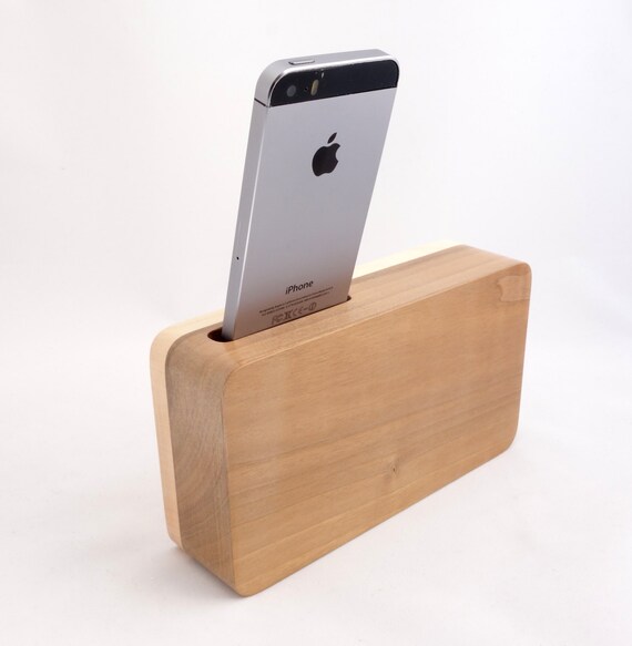 Handmade walnut wood iPhone acoustic speaker box great as a