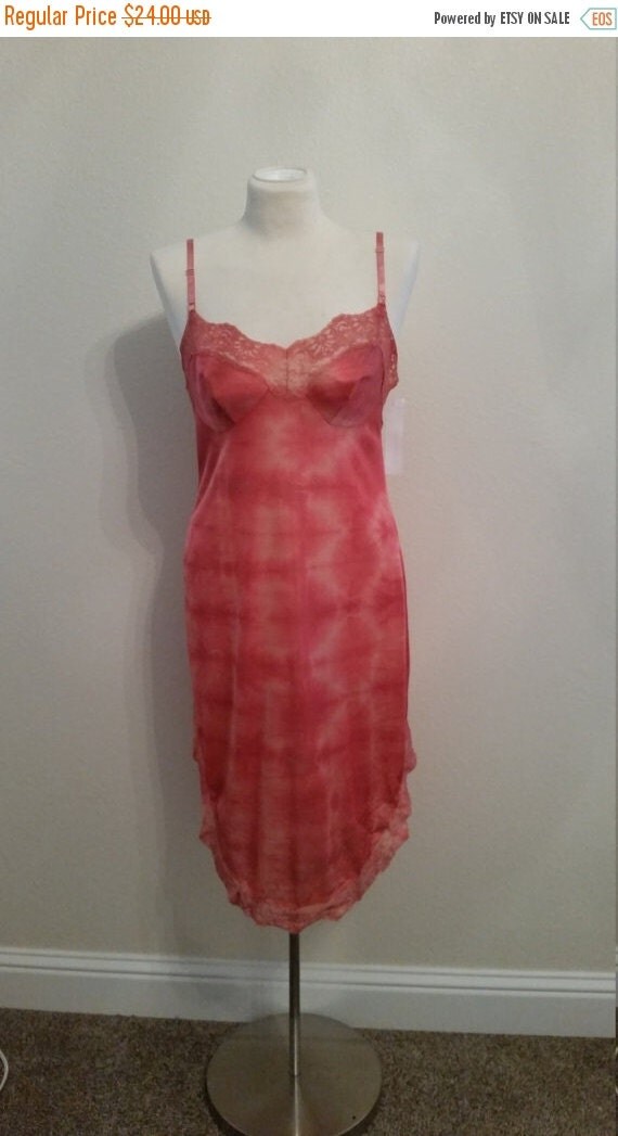 Tangerine hand dyed slip skirt - S/M