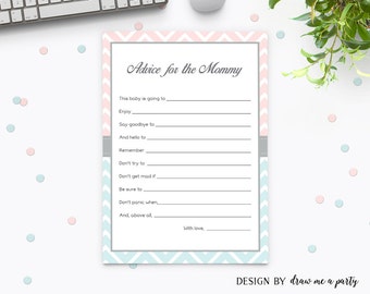 Advice for Mommy Printable Welcome to the World Baby Shower