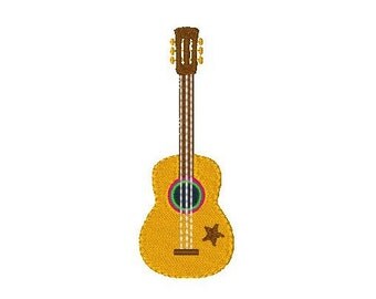 Instant Download Guitar Machine Embroidery Design, Musical Instrument, Spanish Guitar, Music Machine Embroidery Design No: JG00035-4