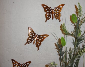 Copper Butterflies - Set of 3 - Butterflies - Wall Art - Metal Butterflies - Home Decor