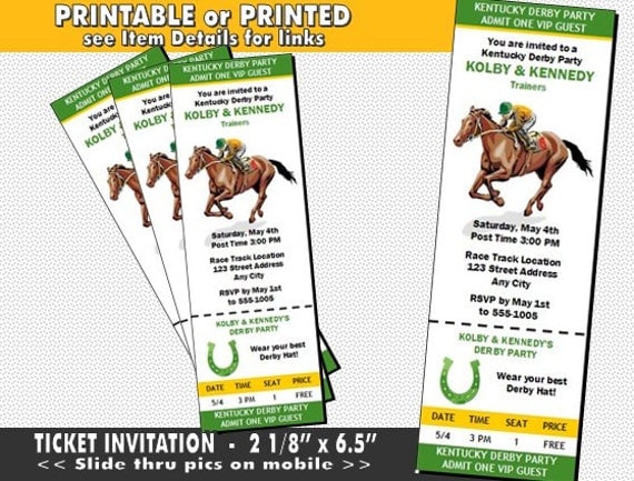 Kentucky Derby Ticket Invitations 2