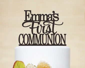 First Communion Cake Topper,Baptism Cake Topper With Name,Personalized Baptism Topper,Baptism Gift,Christening Topper,God Bless Topper A047