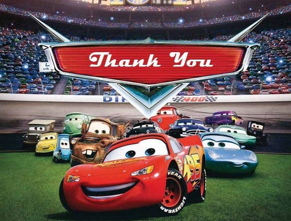 disney cars thank you cards