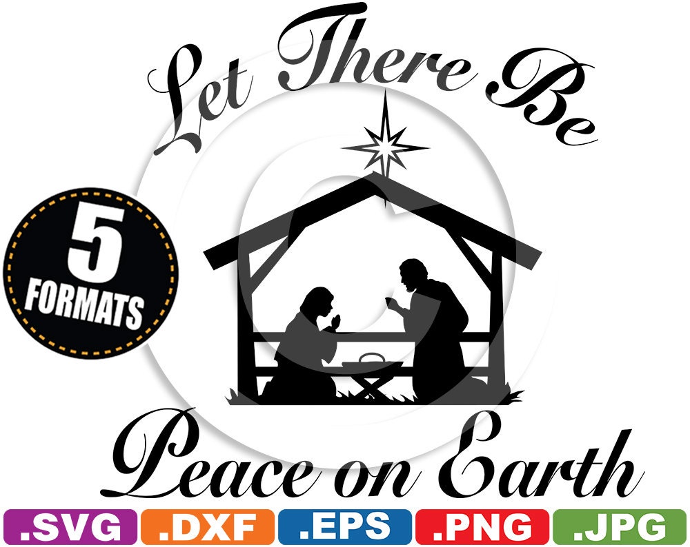 Peace on Earth Nativity Scene Silhouette Image by iDrawSilhouettes