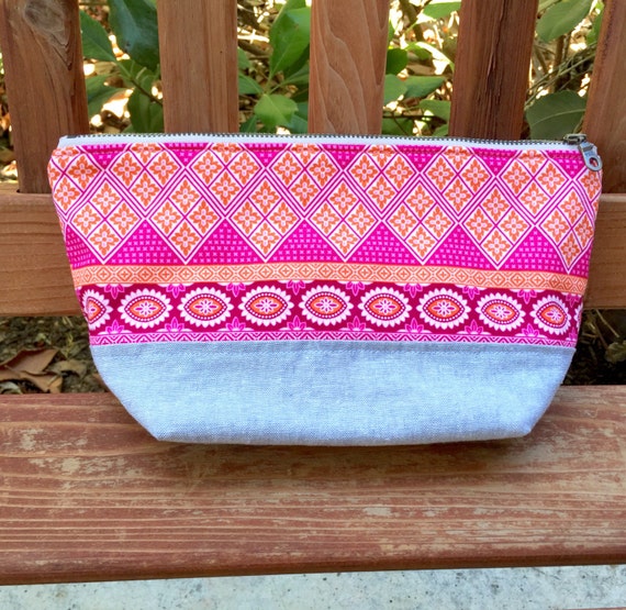 Items similar to Large Zipper Pouch Makeup Bag Cosmetic Bag Project Bag Sewing Notions