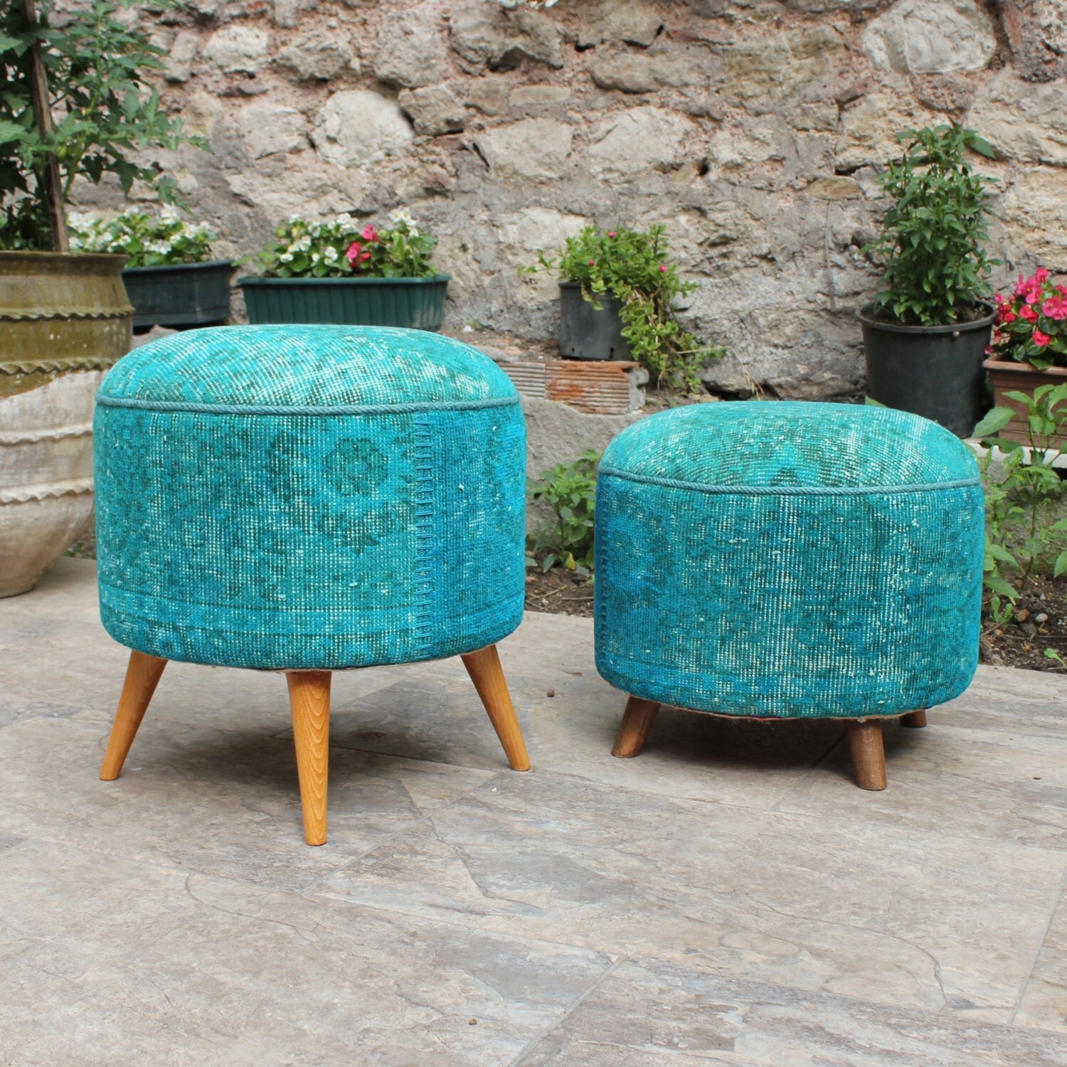 Custom Round ottoman Ottoman Upholstry Chair footstool