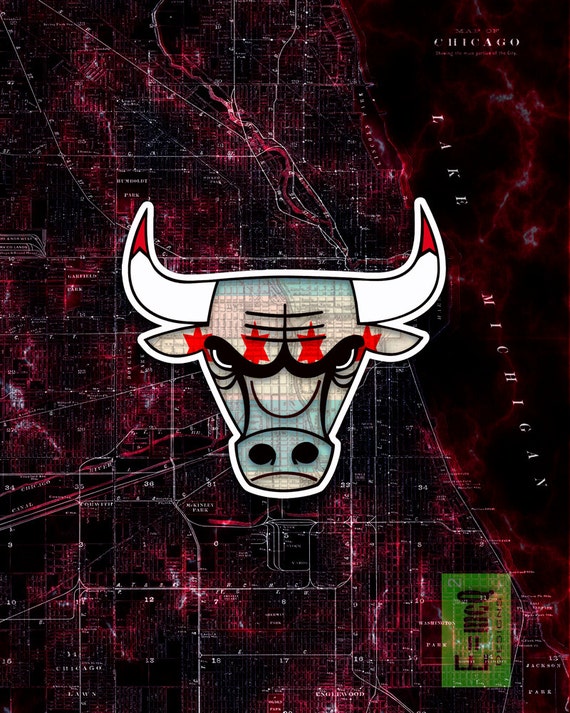 Chicago Bulls Chicago Bulls Chicago Flag NBA Sports by McQDesign