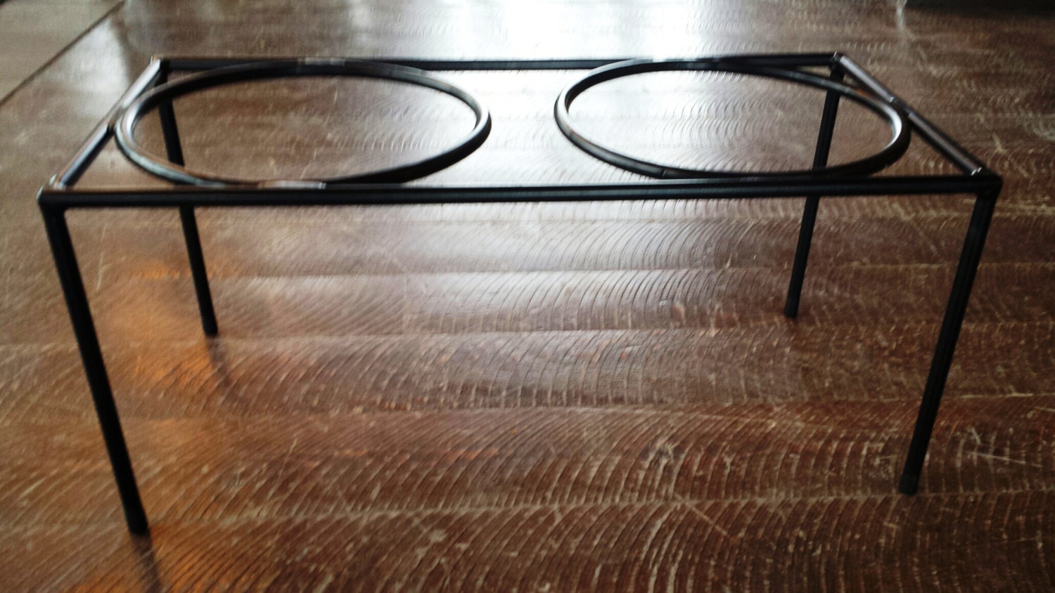 Raised Metal Dog Pet Food Bowl Stand Feeding by LAZYKWroughtIron