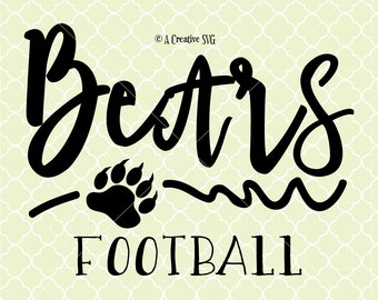 Bears Football SVG DXF Files for Cricut Design, Silhouette studio.