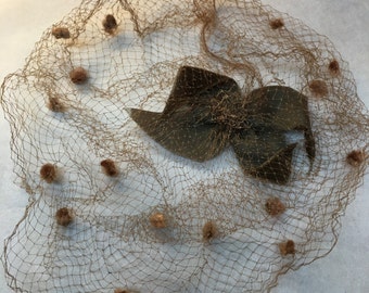Vintage Hat Veil Velvet And Netting