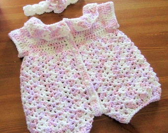 Baby Romper and Hat Crochet Baby Romper Baby Boy Outfit