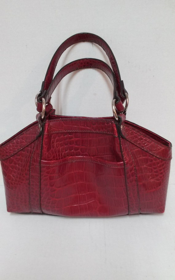 Items similar to Vintage Liz Claiborne red croc purse on Etsy