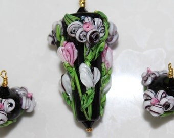 Monte Verdi The Pink Lady Lampwork Glass Bead Set