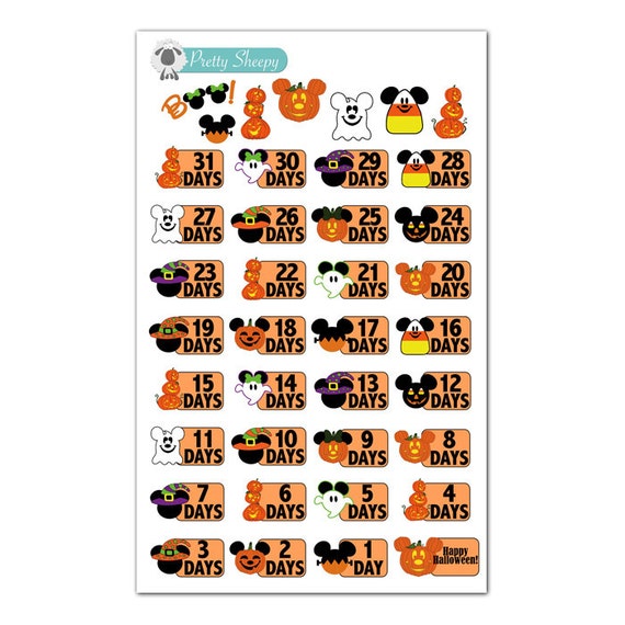 Disney Halloween Countdown Stickers Disney by PrettySheepy