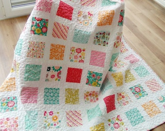 Custom quilt /Twin Quilt / Modern Quilt / Homemade Quilt / Patchwork Quilt / Patchwork blanket