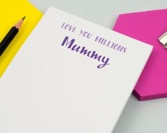 Love You Millions Notepad - Personalised Notepad - To Do List Pad - Gift For Dad - Gift For Husband