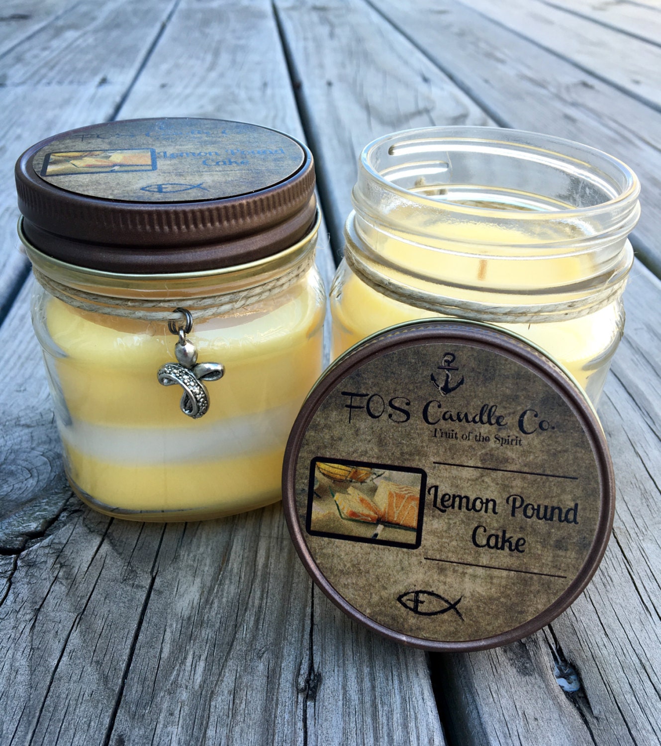 Mason Jar Candle LEMON POUND CAKE Candle 8oz Candle