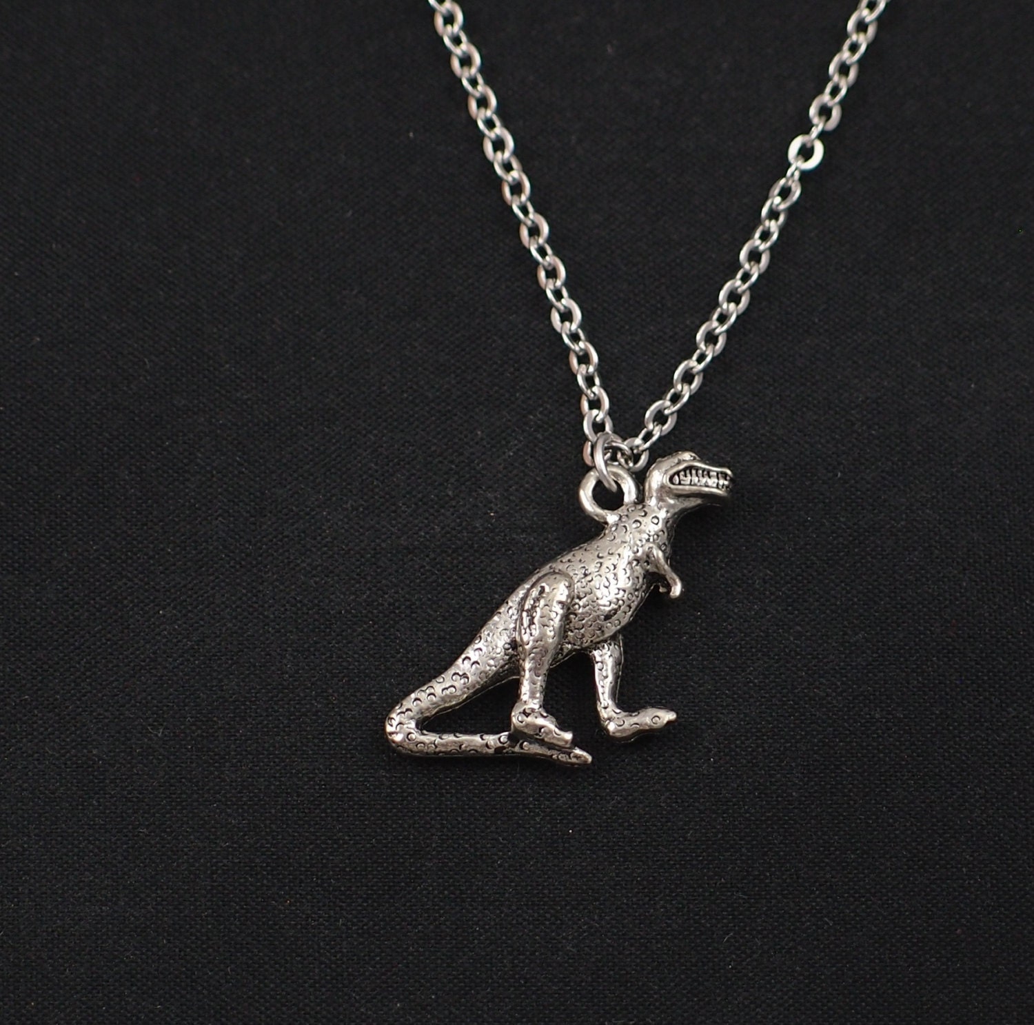 dinosaur necklace sterling silver filled silver dinosaur