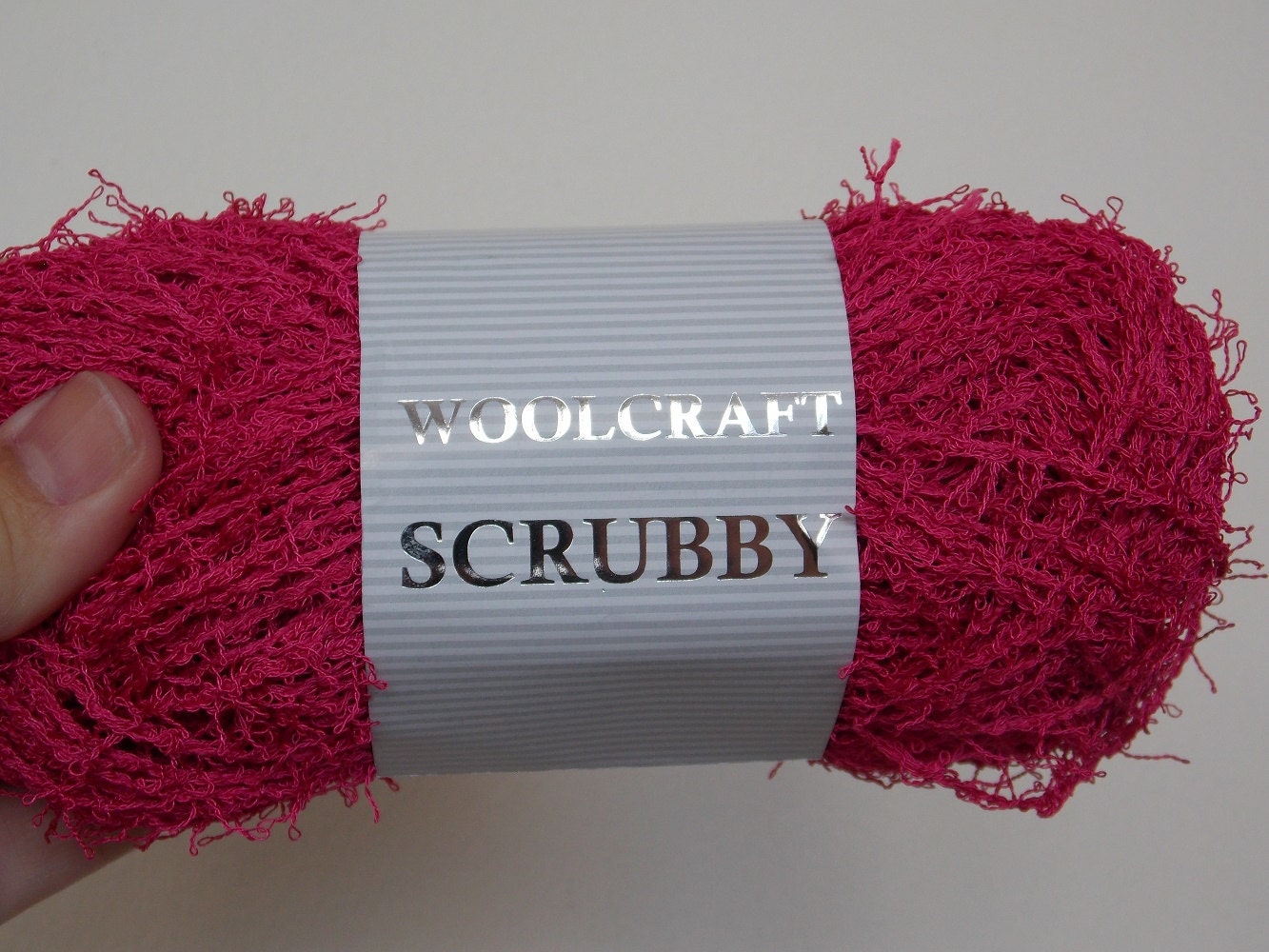 Dish cloth yarn Scrubby pink colour to crochet or knit