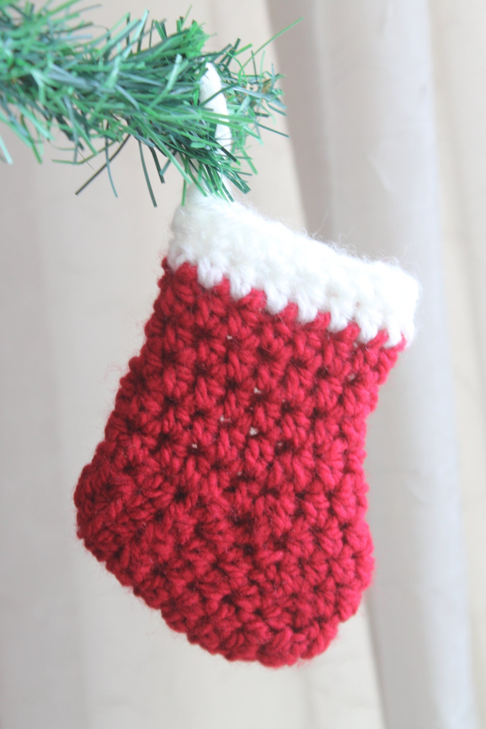 Free Crochet Mini Stocking Pattern Mini Stocking by AegeanDrawn