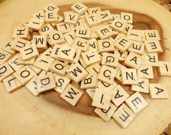 Scrabble Tiles, Pack of 50, Natural Wood, Wedding Supplies, Crafting Embellishments