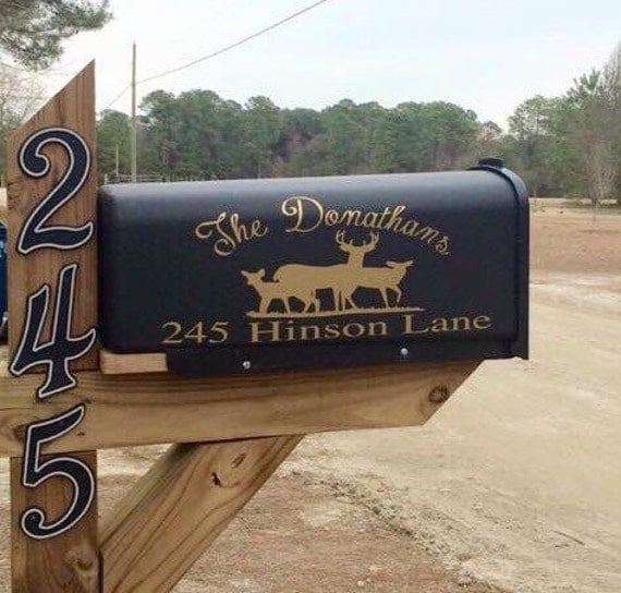 SALE Deer Mailbox Decal Set of 2 by DonathansMonograms on Etsy