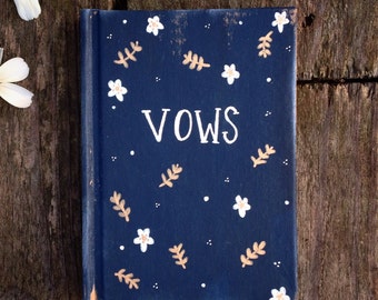 Wedding Vow book, Rustic Wedding, Bridal Keepsake Gift, Bride and Groom Vows, Boho Woodland Wedding